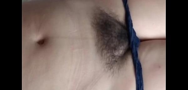  Enjoying 58-year-old Latin mother while she rests, I finger her all over her exquisite body while I jerk off, she wakes up very excited and asks me to put my cock in her ass, at the end I give her a big cumshot on her hairy pussy